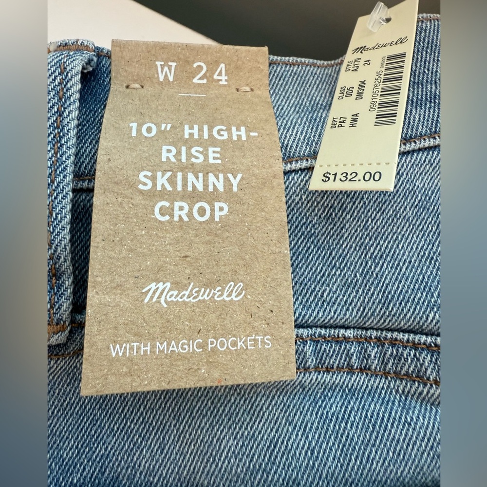 NWT Madewell 10” High Rise Skinny Crop size 24